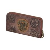 miniatura Cartera Billetero Harry Potter con Escudo Metálico de Hogwarts - 15x10x2.5 cm