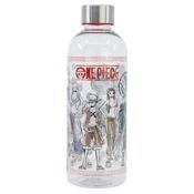 miniatura Botella Transparente Aqua One Piece Luffy y Amigos con Tapón de Seguridad 850 ml