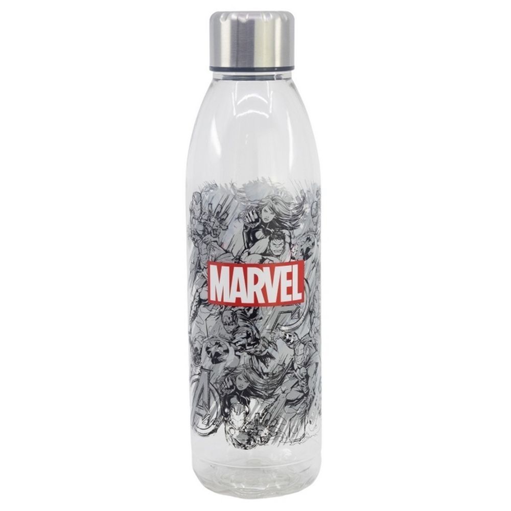 Botella Transparente Aqua Marvel Avengers Los Vengadores con Tapón de Seguridad 980 ml