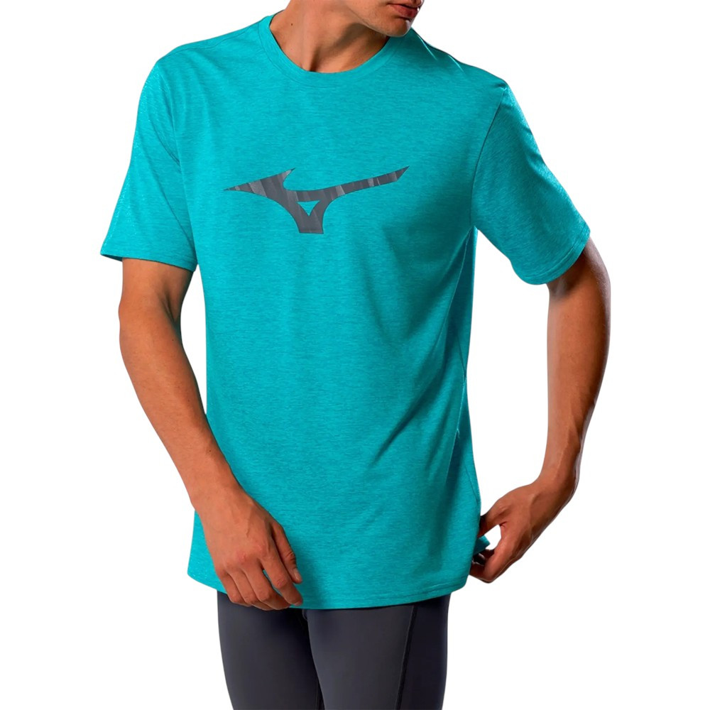 Imagen CAMISETA MIZUNO CORE RUNBIRD SS TEE VERDE CAPRI BREEZE J2GAC508-32 RUNNING HOMBRE