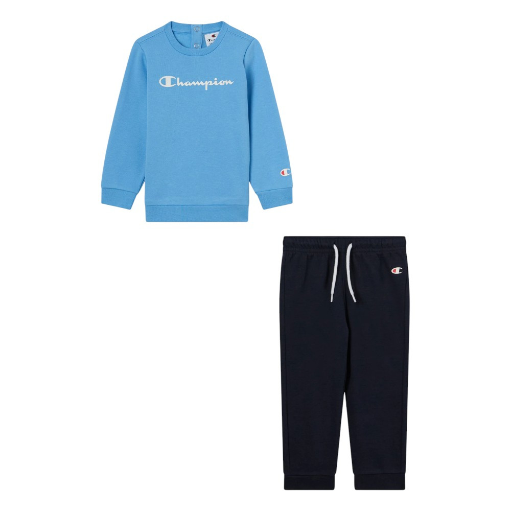 Imagen CHANDAL CHAMPION SWEATSUITS AZUL MARINO CELESTE 307327-BS204 CONJUNTO NIÑO NIÑA