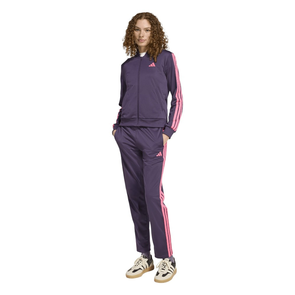 Imagen CHANDAL ADIDAS ESSENTIALS 3 BANDAS TS MORADO JX0510 CONJUNTO MUJER