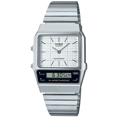 CASIO Casio Vintage Aq-800e-7adf Reloj De Pulsera Analógico / Digital Para Hombre Color Plateado