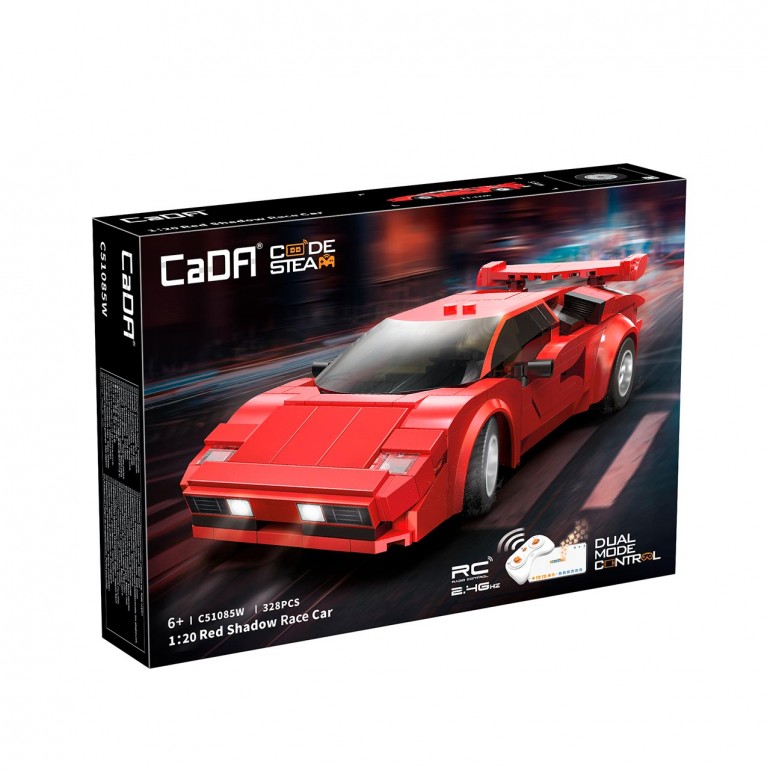 CaDA coche de construcción Lambo Countach escala 1:20 328PCS con mando