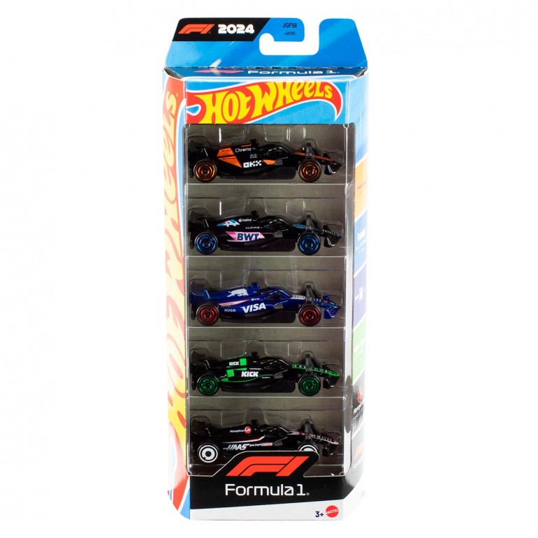 Pack 5 vehículos F1 de Hot Wheels