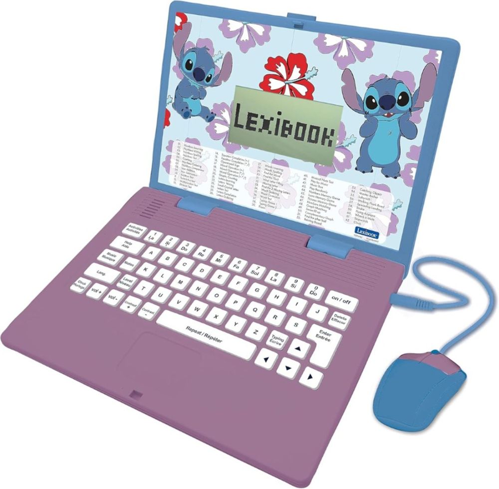 Ordenador infantil Disney Stitch portátil bilingüe de Lexibook