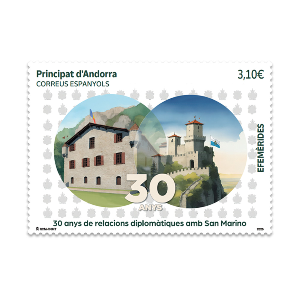 Sello 30 anys de relacions diplomàtiques amb San Marino