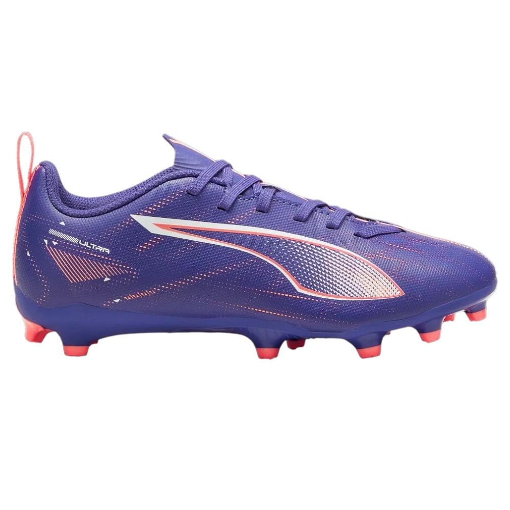 Imagen ZAPATILLAS PUMA ULTRA 5 PLAY FG/AG JR MORADO LAPIS LAZULI BLANCAS 107695-01 FUTBOL  NIÑO NIÑA