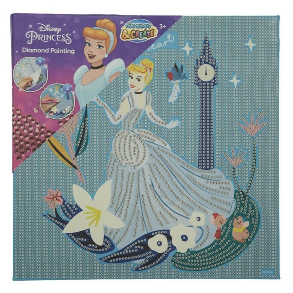 Juego de pintura de diamante Disney Cenicienta 29x29cm 1
