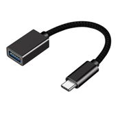 miniatura Cable OTG Tipo C a USB Negro - Adaptador de 20 cm para conexión rápida 1