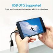 miniatura Cable OTG Tipo C a USB Negro - Adaptador de 20 cm para conexión rápida 3