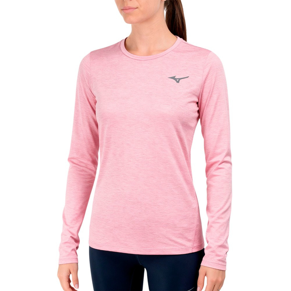 Imagen CAMISETA MIZUNO CORE IMPULSE LS ROSA BLEACHED MAUVE J2GAC722-61 RUNNING MUJER MANGA LARGA
