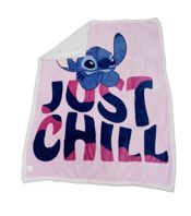 miniatura Manta Aymax Coralina Sherpa Lilo y Stitch Just Chill Rosa 130x170cm 1