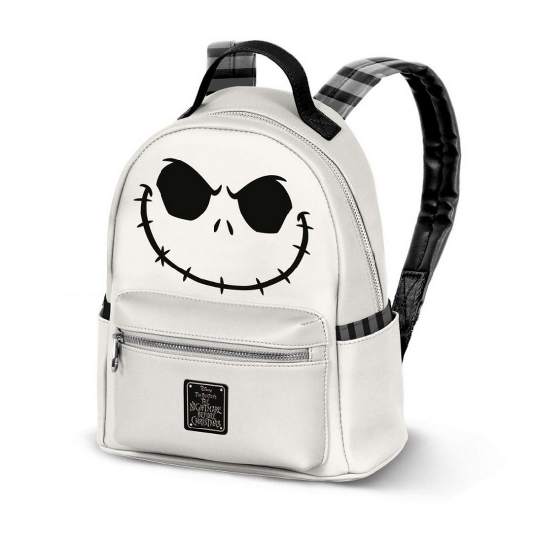 Mochila Pesadilla antes de Navidad Cara Jack Skellington Blanca 25x22x15cm 1