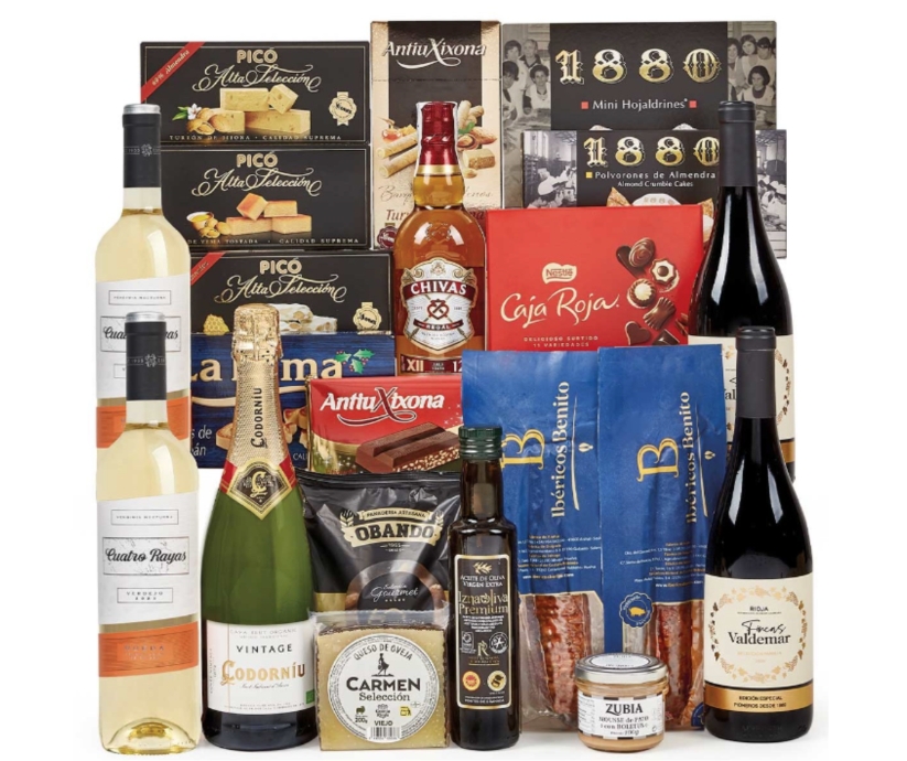 Lote 17: Cesta de Navidad Alta Gama con Vinos Reserva y Whisky Escocés 1