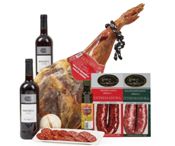 miniatura Lote 25: Cesta de Navidad Caja Jamonera con Paleta Reserva Duroc y Embutidos Ibéricos 1