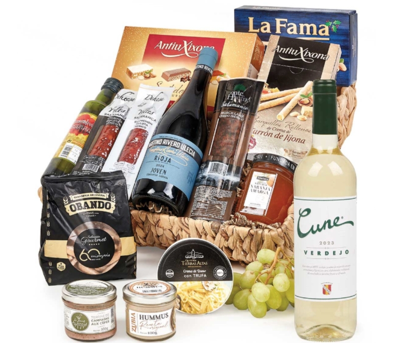 Lote 212: Cesta de Navidad Gourmet con Ibéricos Premium y Vinos Seleccionados 2