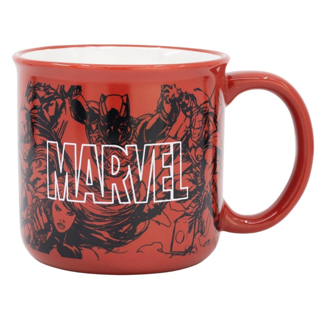 Taza Mug Cerámica Desayuno Marvel Pattern Avengers Los vengadores 400ml 1