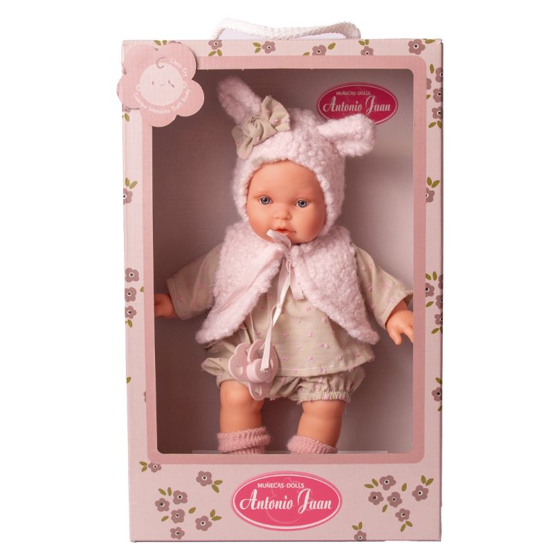 Muñeca con Gorro y Orejitas 28cm