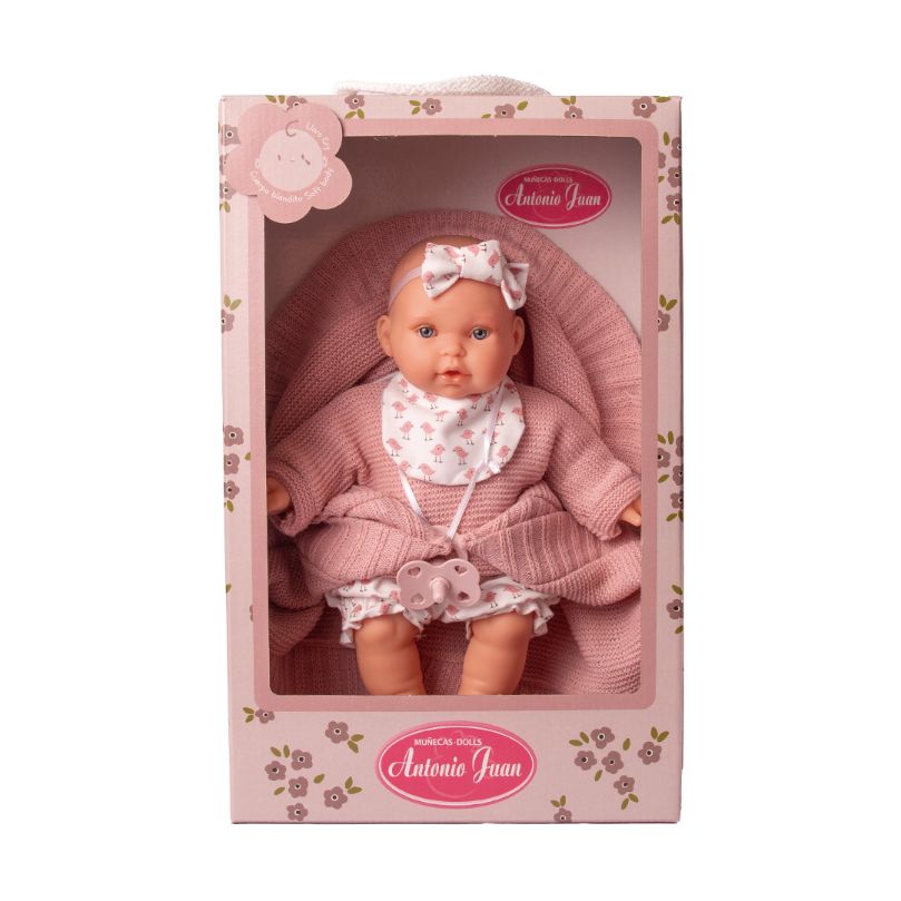 Muñeca con Mantita Rosa 28cm