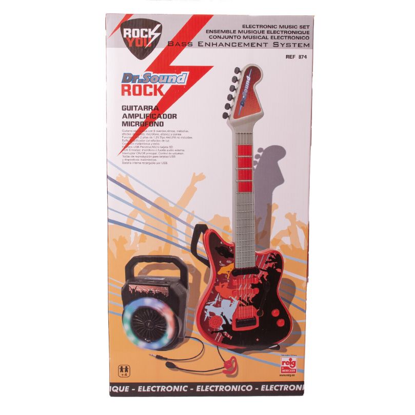 Guitarra Electrónica con Amplificador y Micrófono