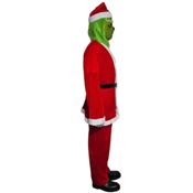 miniatura Disfraz El Grinch Criatura Verde Navideña con Traje Papá Noel Rojo 6