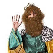 miniatura Conjunto Barba y Peluca Marrón de Rey Mago 1