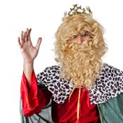 miniatura Conjunto Barba y Peluca Castaño de Rey Mago 1