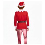 miniatura Disfraz Elfo Navidad Traje rojo y blanco Hombre 2