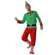 miniatura Disfraz Elfo Navidad Traje verde y rojo Hombre 1
