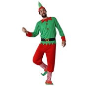miniatura Disfraz Elfo Navidad Traje verde y rojo Hombre 4