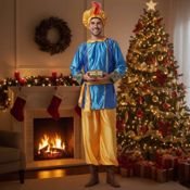 miniatura Disfraz de Paje Azul Real Hombre 2