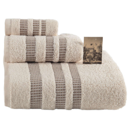 Juego 3 Toallas Premium con tres cenefas 100% Algodón 1