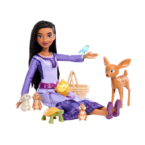 Muñeca Disney Wish Asha Set Animales del Bosque Sorpresa de Rosas 1