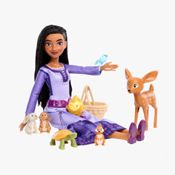 miniatura Muñeca Disney Wish Asha Set Animales del Bosque Sorpresa de Rosas 4