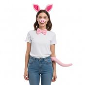 miniatura Conjunto de Cerdito con Diadema Nariz Pajarita y Cola 4