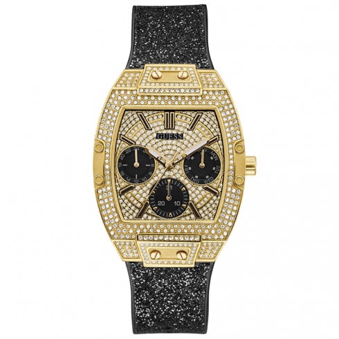 Guess Raven Gw0105l2 Reloj De Pulsera Analógico Unisex Color Dorado