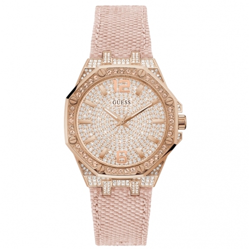 Guess Shimmer Gw0408l3 Reloj De Pulsera Analógico Unisex Color Dorado
