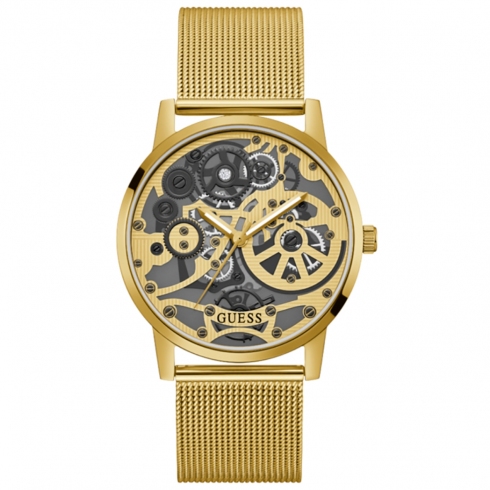 Guess Gadget Gw0538g2 Reloj De Pulsera Analógico Para Hombre Color Dorado