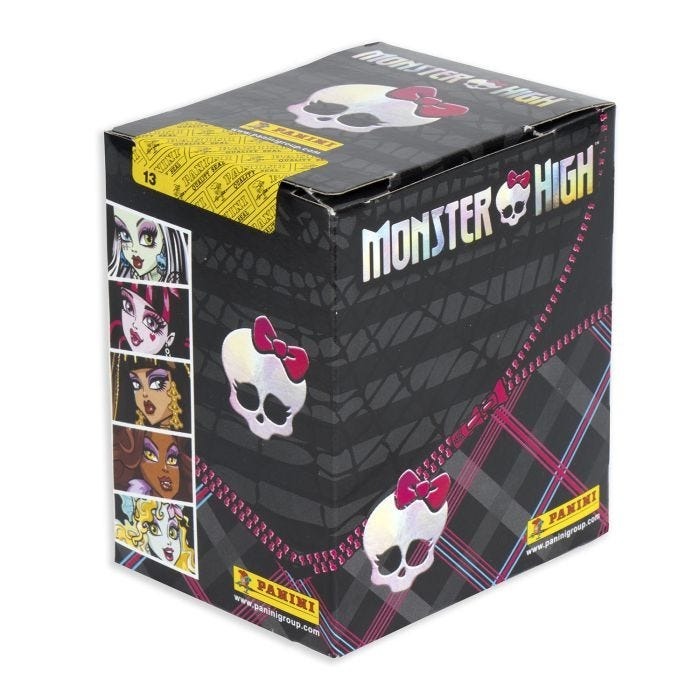 Caja 50 sobres con 5 cromos cada uno Monster High Fearbook Mattel Panini