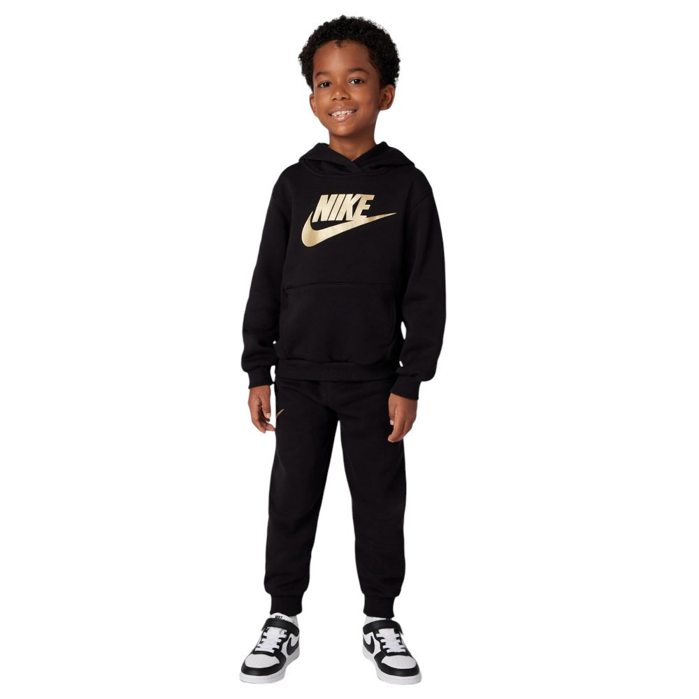 Imagen CHANDAL NIKE CLUB FLEECE SET NEGRO DORADO 86L135-G0G CONJUNTO NIÑO NIÑA
