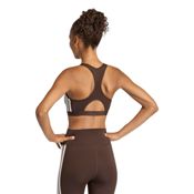 miniatura Imagen SUJETADOR ADIDAS OPTIME ESSENTIALS 3 STRIPES MS MARRON OSCURO CAAUME BLANCAS KA4708 BRA DEPORTIVO MUJER