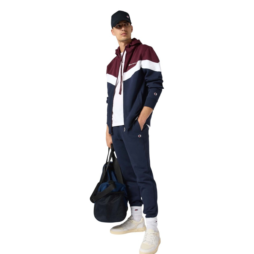 Imagen CHANDAL CHAMPION SWEATSUIT GORRO AZUL MARINO BLANCAS ROJO 221789-RS522 CONJUNTO CASUAL HOMBRE