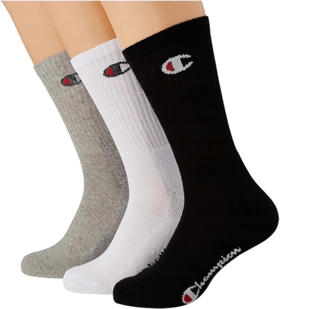 Imagen CALCETINES CHAMPION ATHLETIC CREW 3-PARES NEGRO BLANCAS GRIS U24558-EM006