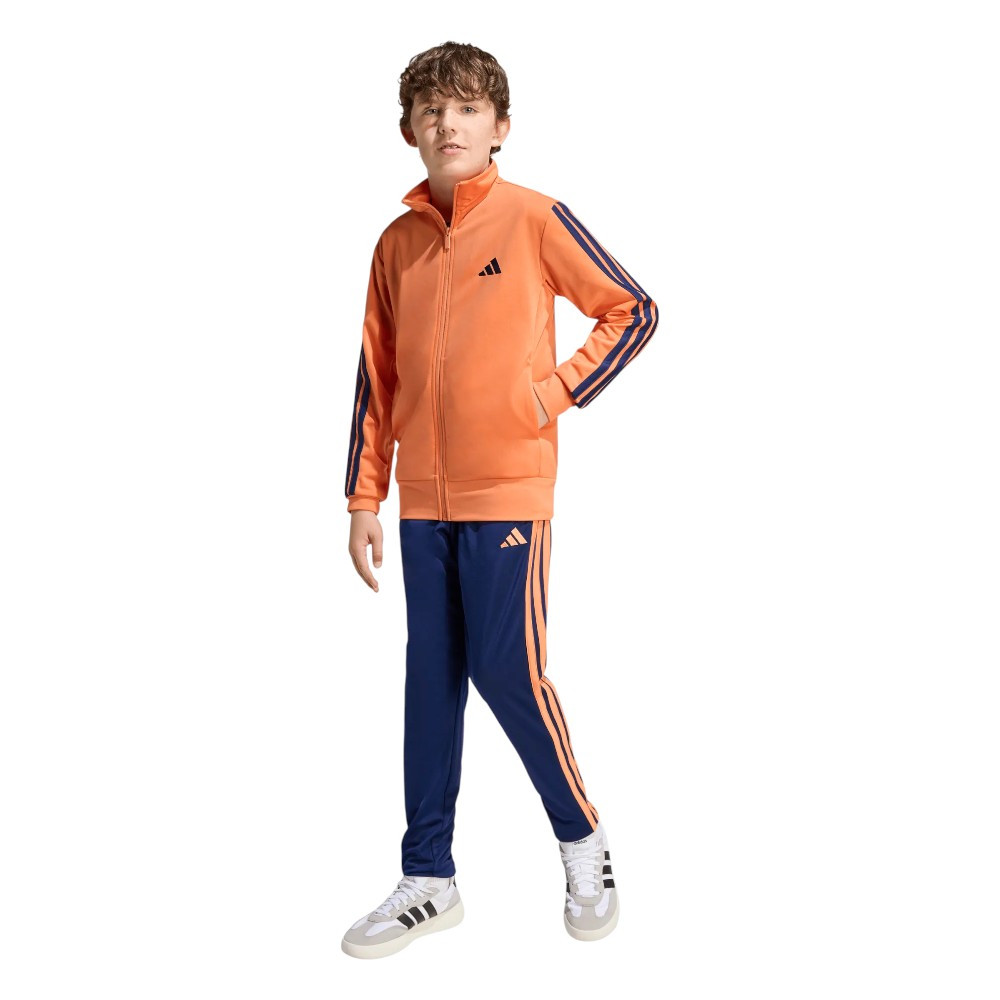Imagen CHANDAL ADIDAS J 3 BANDAS TR TS 205 NARANJA NAOS CON AZUL MARINO KE0993 CONJUNTO NIÑO NIÑA