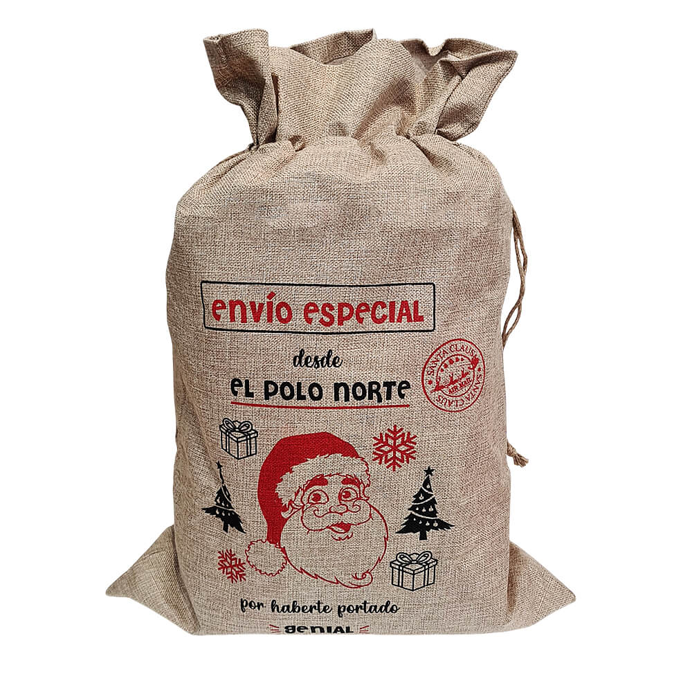 Saco de Papá Noel de Lino 70x50 cm 1