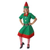 miniatura Disfraz de Elfa Infantil – Vestido Navideño con Gorro y Cinturón 1