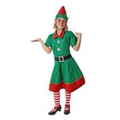 miniatura Disfraz de Elfa Infantil – Vestido Navideño con Gorro y Cinturón 2