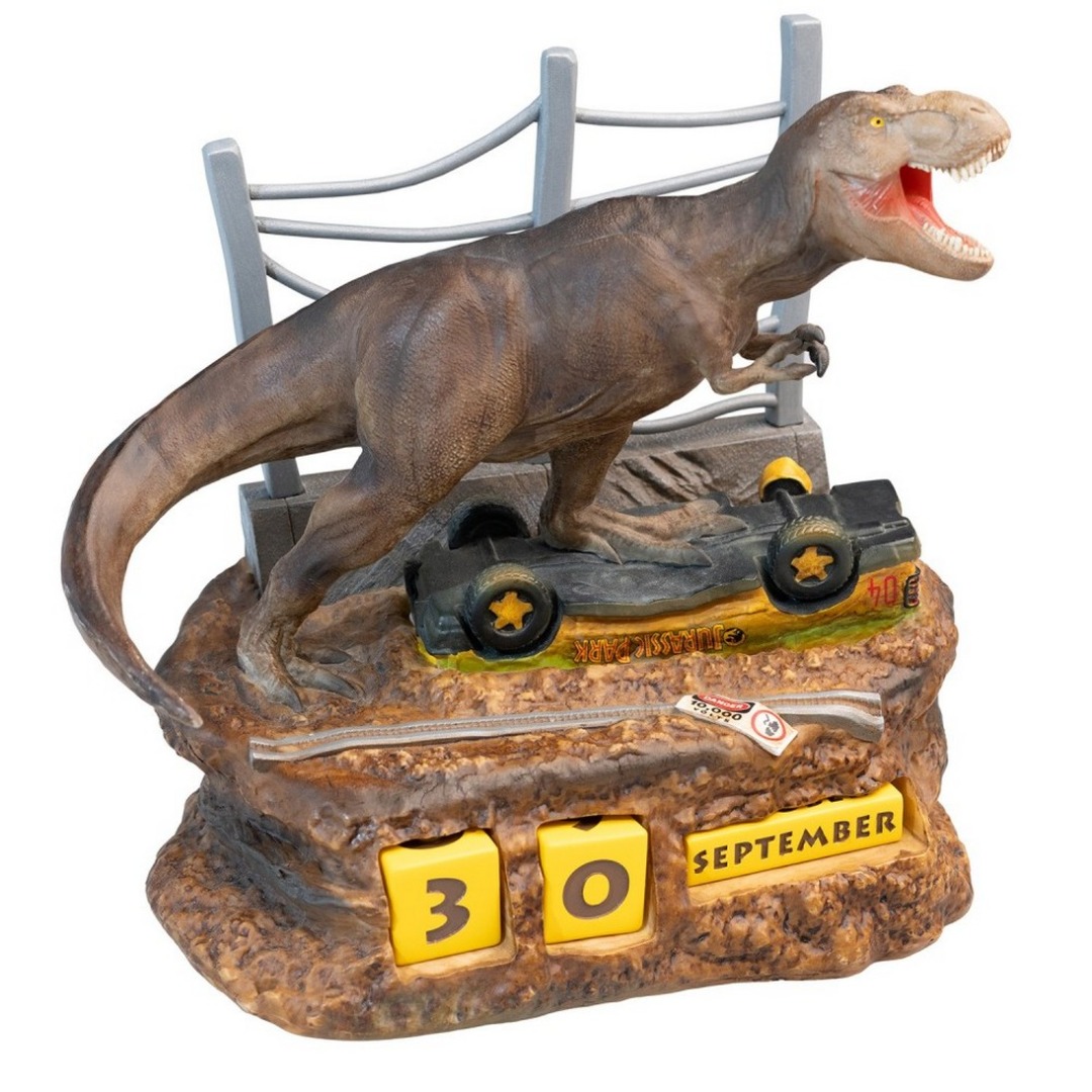 Figura Calendario Perpetuo 3D Jurassic Park Tiranosaurus Rex 18x17x13cm 1