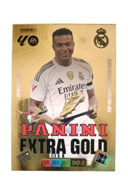 Kylian Mbappé Panini Extra Gold Adrenalyn XL 2025 2026 Carta Colección Panini